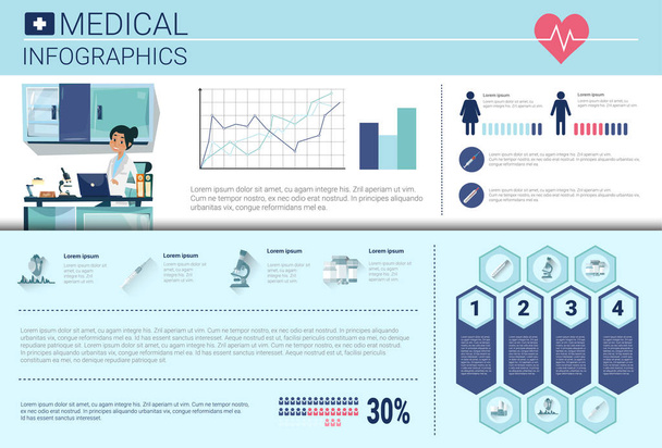 Gezondheid Geneeskunde Infographics informatie Banner met kopie ruimte - Vector, afbeelding