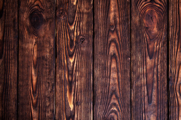 Dark brown wood, the vertical boards background - Photo, Image