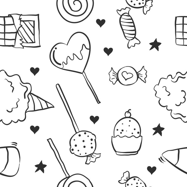 Collection stock of candy doodle style - Вектор,изображение
