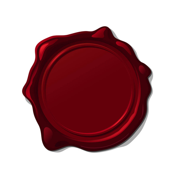  Red wax seal isolated on transparent background.  - Vector, imagen