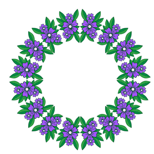Decorative floral round frames with lilac flower for design temp - Vector, afbeelding