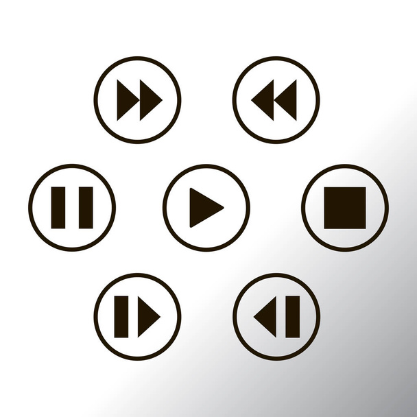 botones de control del reproductor multimedia conjunto
 - Vector, Imagen