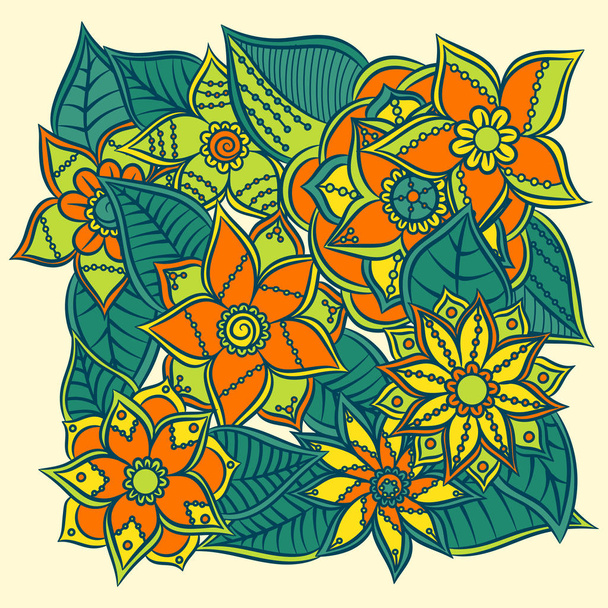 Zentangle abstract flowers. Doodle flower. Vector illustration - Vetor, Imagem