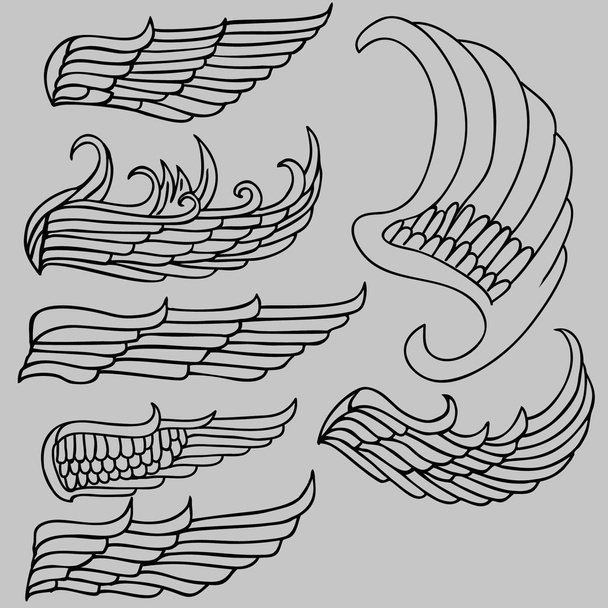 Tattoo tribal wings - Vector, Image
