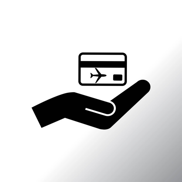 hand en ticket pictogram - Vector, afbeelding