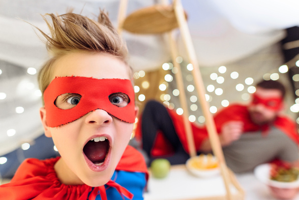 Boy in superhero costume  - Фото, зображення