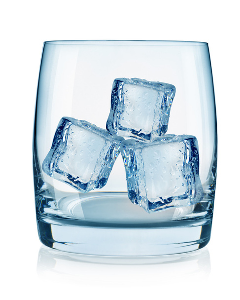 Glass and ice cubes - Фото, изображение