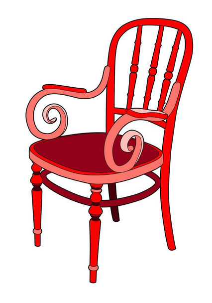 Rattan szék, piros - Vektor, kép