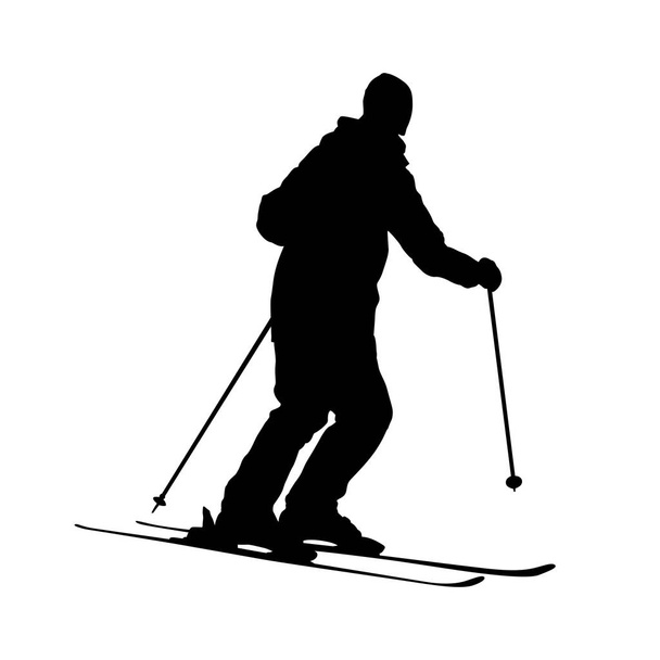 Silhouette des Skifahrers.  - Vektor, Bild