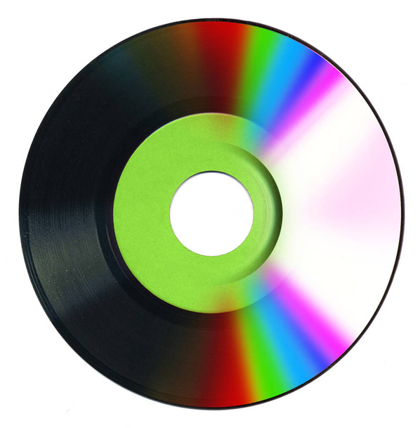 ビニール レコードと cd - 写真・画像