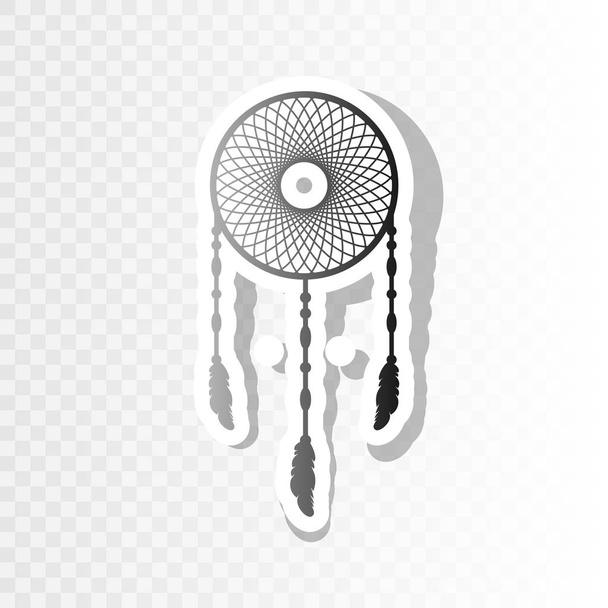 Dream catcher sign. Vector. New year blackish icon on transparent background with transition. - Vector, Image