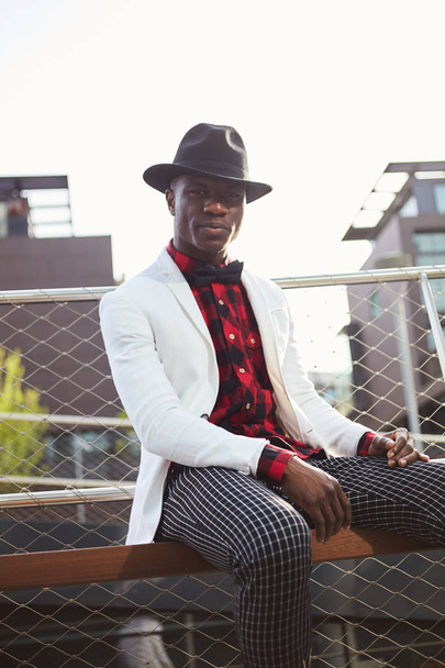 Fashion portrait of stylish young african man - Фото, зображення