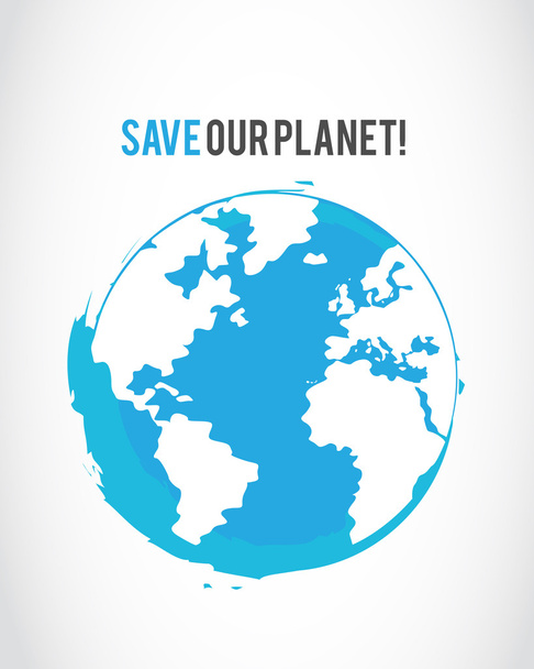 Grunge salvar el planeta cartel
 - Vector, Imagen
