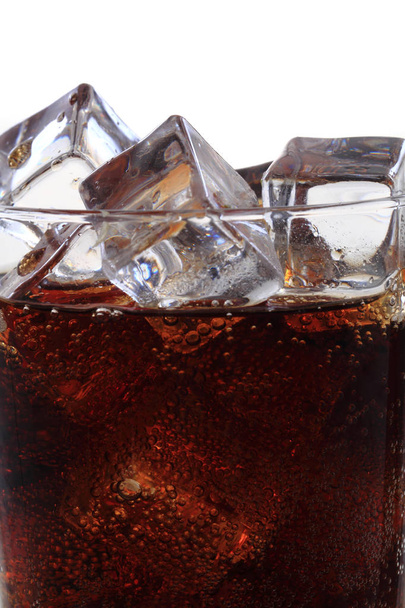 cola drink with ice cubes texture - Photo, Image