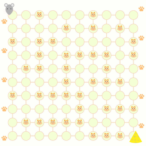 Baby puzzle hru pomocí myši dostat sýr vektorové ilustrace - Vektor, obrázek