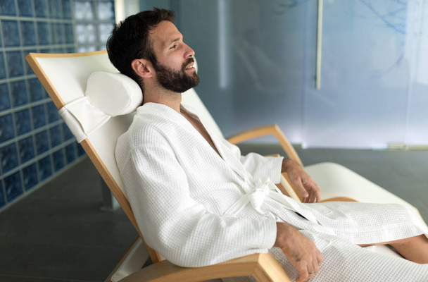 man relaxing in spa resort  - Photo, Image