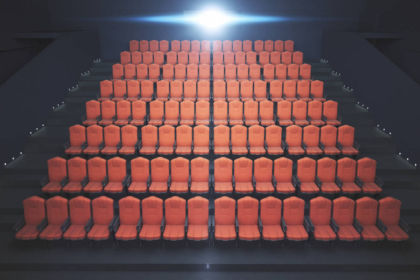 Red cinema chairs front - Fotó, kép