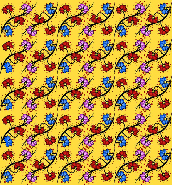 Abstract Seamless Floral Pattern  - Vector, imagen