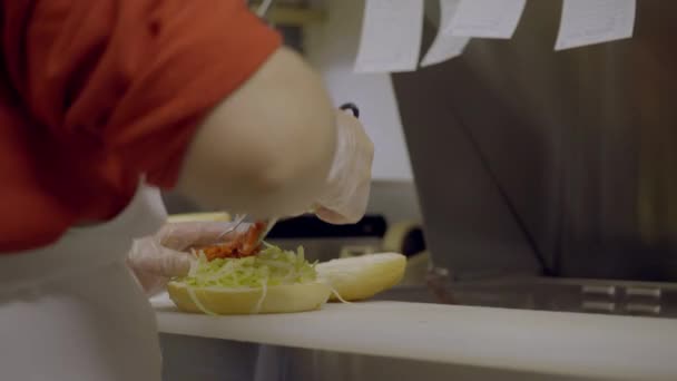 Sub sandwich being made - Filmati, video
