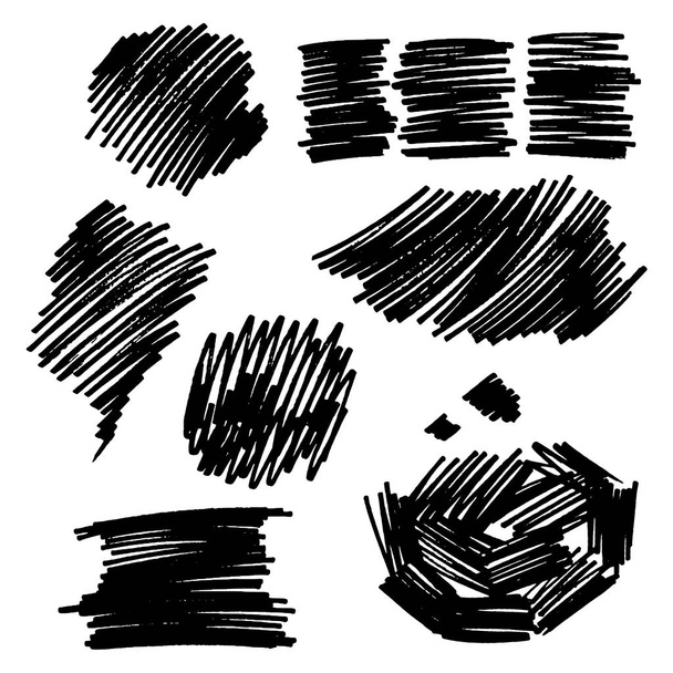 vector marker hand drawn spots as design elements - Vector, Image