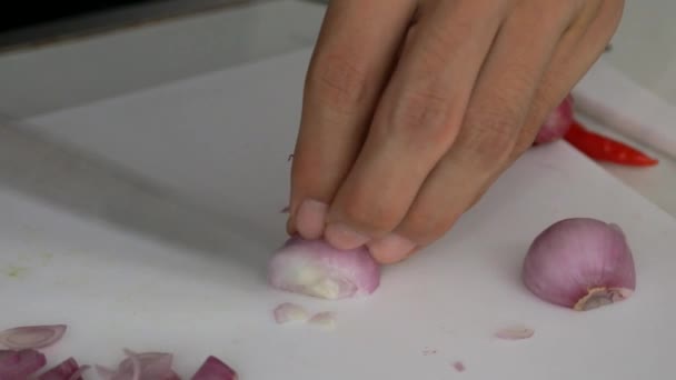  Chopping Shallot before cooking - Footage, Video