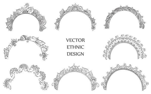 tattoo henna pattern set - Vector, Image