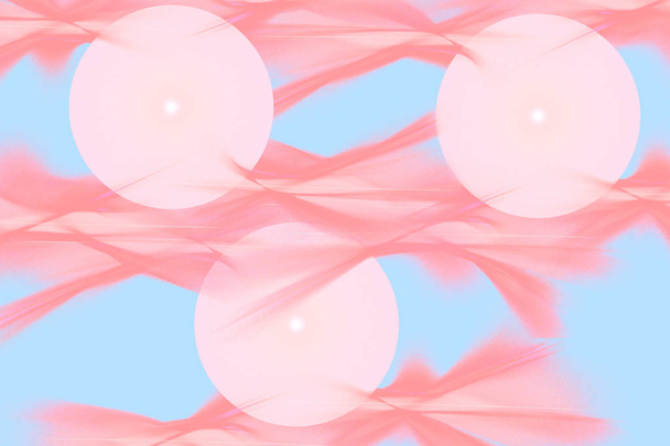 Fractal beeld: roze ballonnen en golven. - Foto, afbeelding