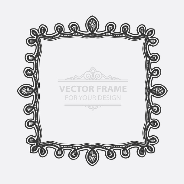Vintage Vektor Set Retro-Rahmen, Karten. Königliche Blumengravur de - Vektor, Bild