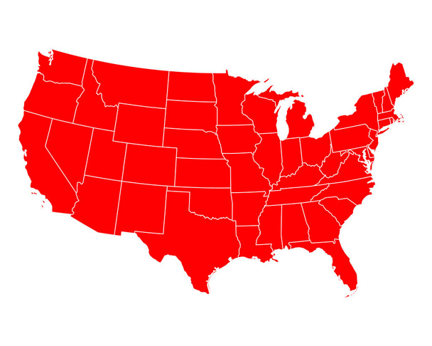 Accurate map of USA - Vector, Image