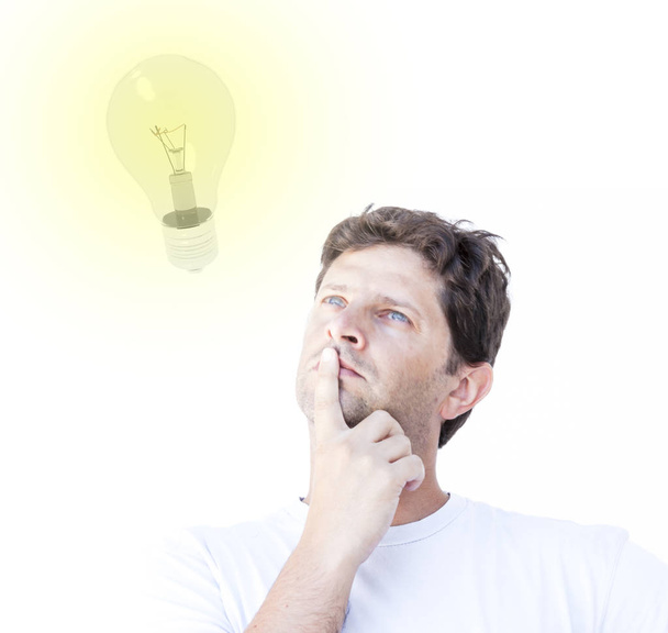 Man is thinking to an idea - Фото, изображение