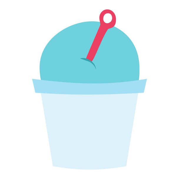 Eis Blaubeere Cartoon Dessert Vektor Illustration Lebensmittel süß kalt isoliert Symbol Snack Kegel leckere Früchte gefrorene Bonbons zum mitnehmen Behälter - Vektor, Bild
