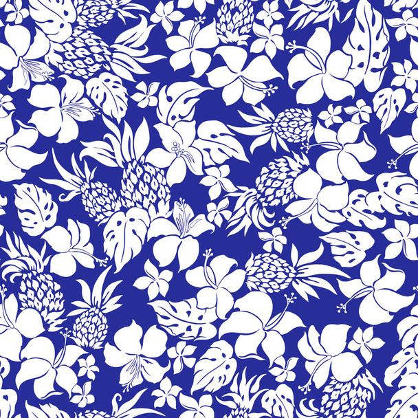 Hibiscus flower pattern - Vector, Imagen