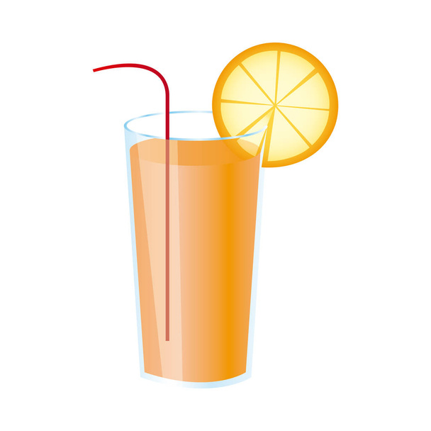 カラフルな現実的なオレンジ鮮度ドリンク カクテル グラス - ベクター画像