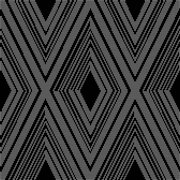 Halftone round black seamless background check geometry cross li - Vector, Image