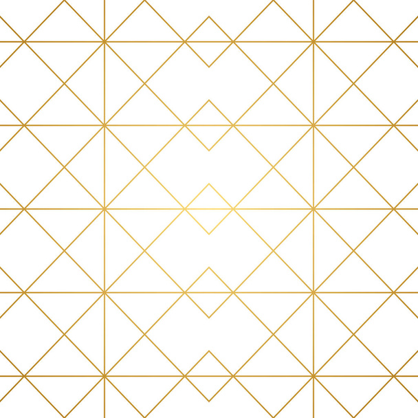 Padrão geométrico sem emenda. Linhas douradas no fundo branco. Textura com losango e nós. Ilustração do vetor abstrato eps8
. - Vetor, Imagem