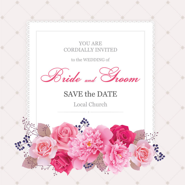 Boda floral plantilla collection.Wedding invitación, gracias tarjeta, guardar las tarjetas de fecha. Ilustración vectorial. EPS 10
 - Vector, Imagen