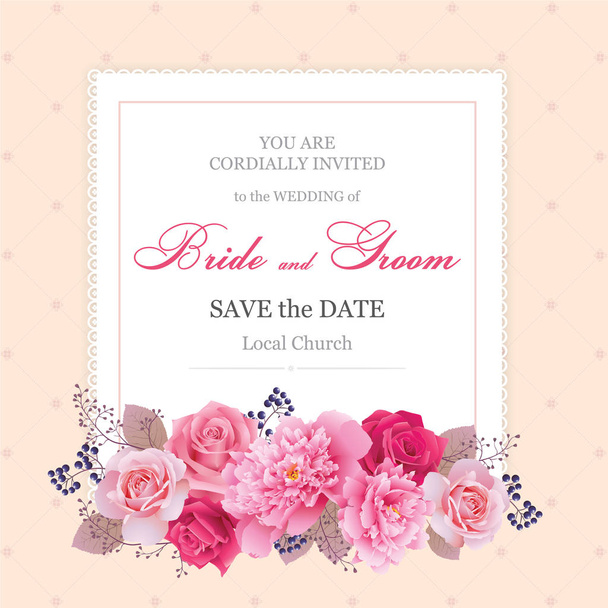 Boda floral plantilla collection.Wedding invitación, gracias tarjeta, guardar las tarjetas de fecha. Ilustración vectorial. EPS 10
 - Vector, Imagen