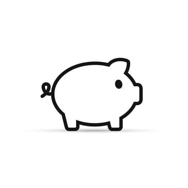 Piggy Bank, icono de vector en el estilo de contorno
. - Vector, imagen