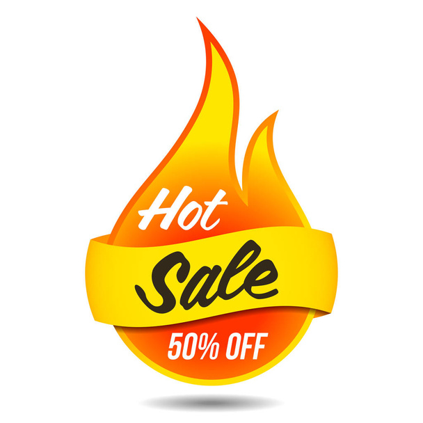 Hot sale vector flaming label - Vector, Image
