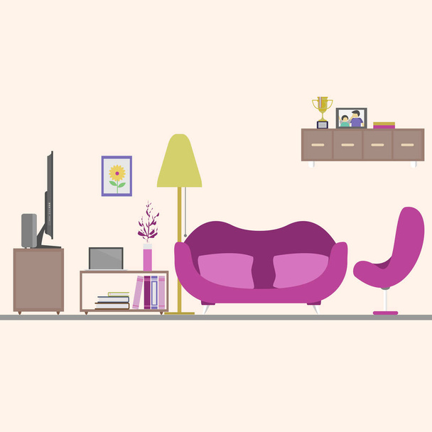 Living Room Background - Vector, Image