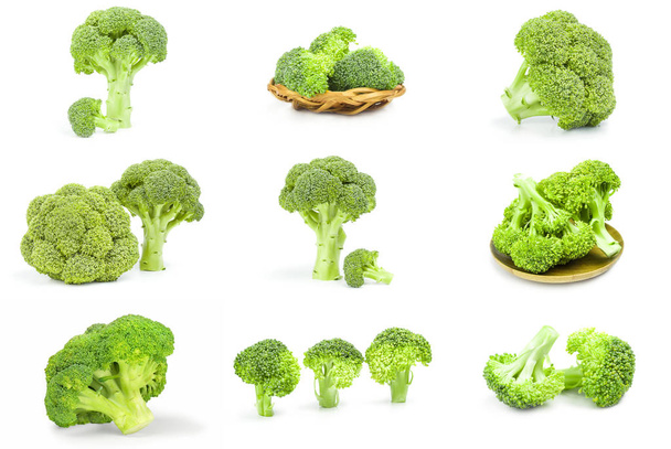Zestaw świeżej głowy brokułów - Zdjęcie, obraz