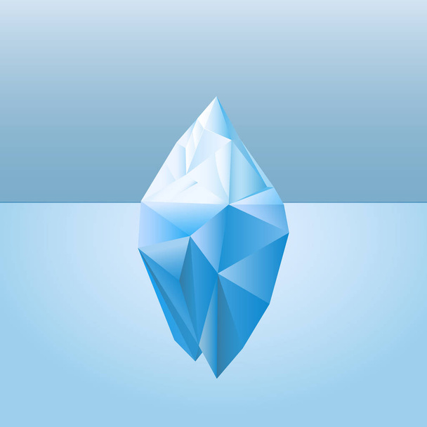 Low poly góry lodowej stylu dla infografikę metafory biznesowe iceberg Północnej na wody morza ilustracja - Wektor, obraz