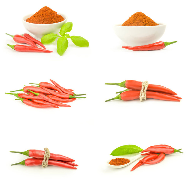 Collage of chilli cayenne pepper - Photo, Image