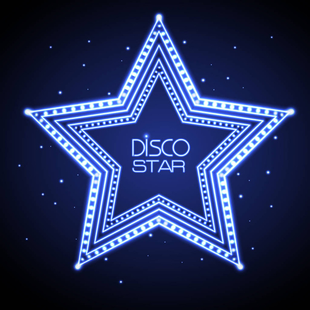 Neon sign of disco star  - Vector, afbeelding