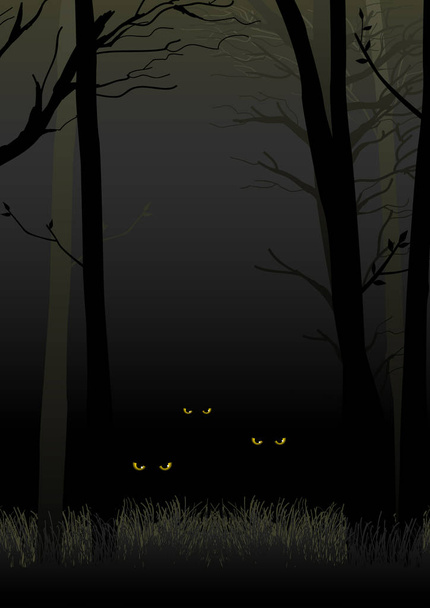 Страшні очі дивиться і ховається від темних лісів
 - Вектор, зображення