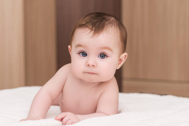 portrait of adorable baby girl with blue eyes - Фото, зображення