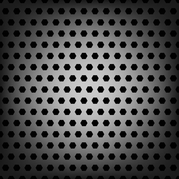 Perforated metal texture seamless pattern background with hexagons. - Vector, Image