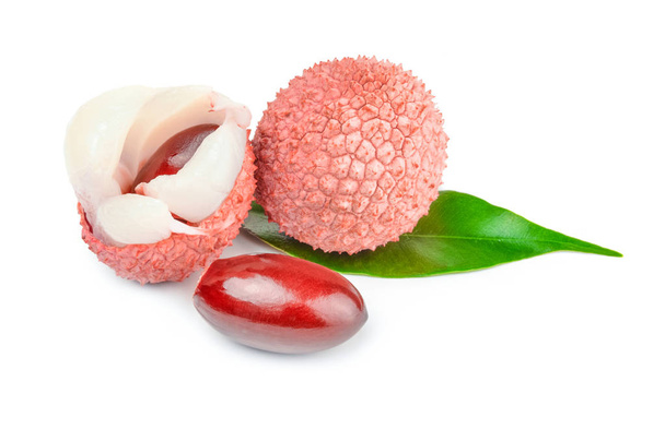 Litchi isolated on a white background cutout - Photo, Image