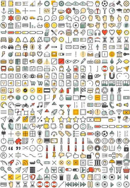486 Symbole für Webanwendungen - Vektor, Bild