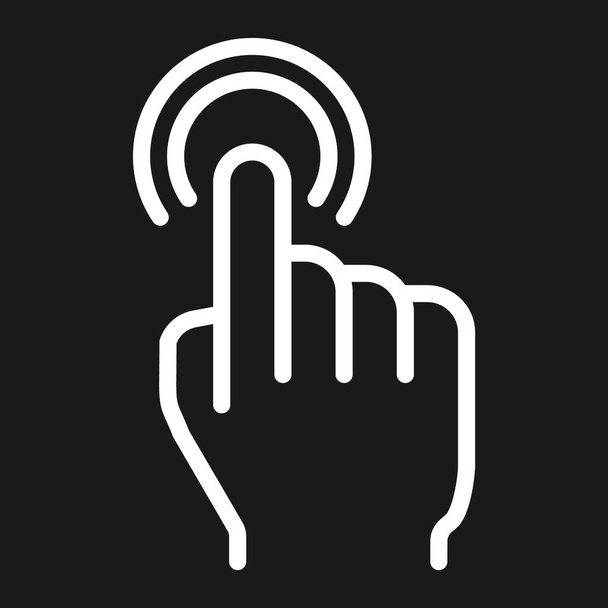 Double icône de ligne de robinet, gestes tactiles et de la main, graphiques vectoriels de l'interface mobile, un motif linéaire sur un fond noir, eps 10
. - Vecteur, image
